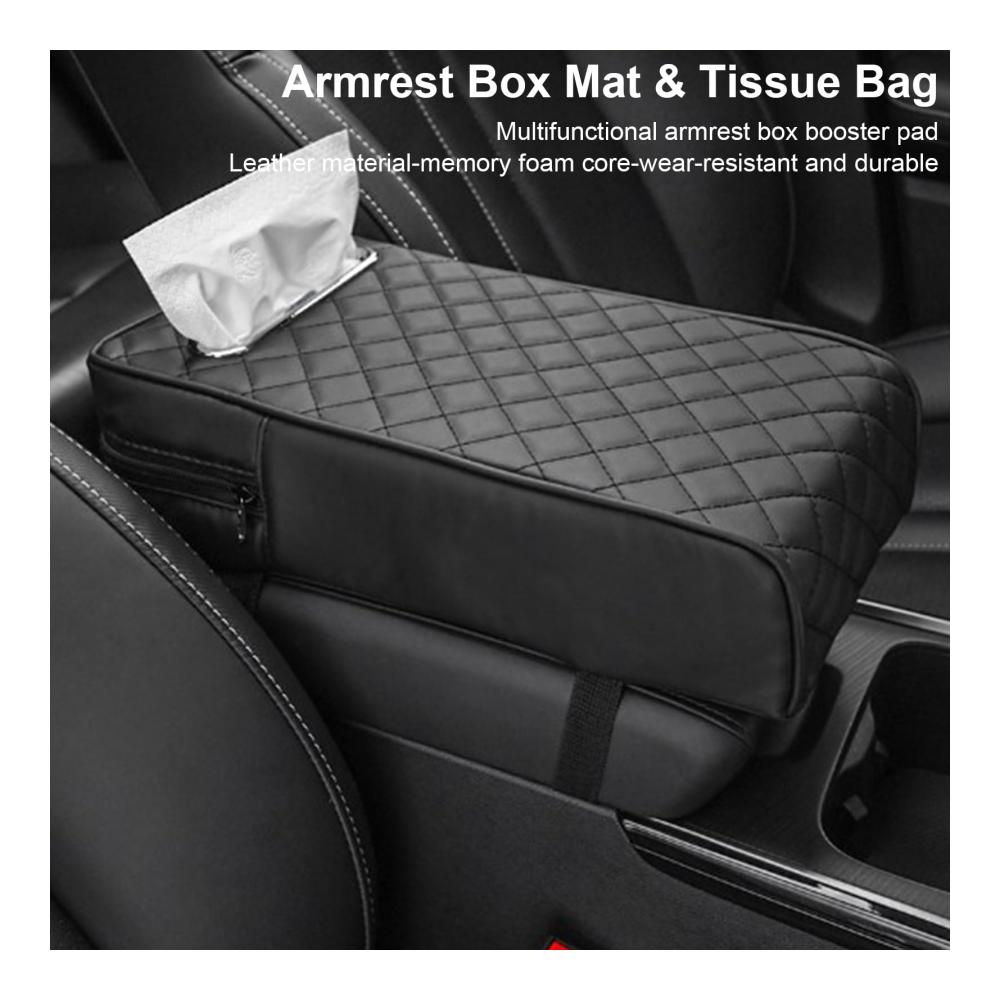 Bequeme Auto-Armlehnen-Kissenpolster mit Taschentuchbox-Design | Multifunktionale Mittelkonsolen-Armlehnenpolster für mehr Komfort und Schutz im Auto - Wasserdicht und praktisch