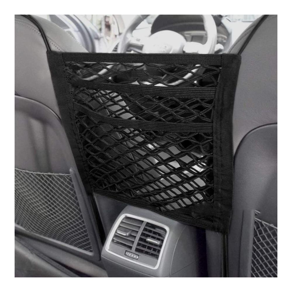 2er Pack Auto Aufbewahrungsnetze mit Taschen Dehnbare Netzbarriere für Sicherheit von Haustieren und Kindern im Auto - Tragbare Autonetzbarrieren mit Haken 3 Schichten Ideal für unterwegs