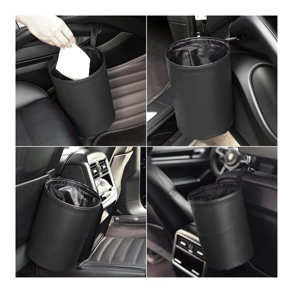 Premium Kofferraumtaschen Set – Organizer & Mülleimer für Auto - Wasserdicht, Faltbar, Stylisch – Praktisches Zubehör für Fahrzeugreinigung und Organisation - Ideal für Reisen (Schwarz