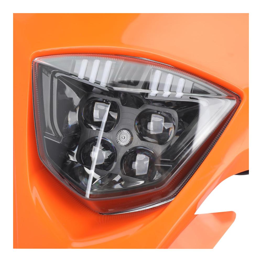 Erleuchten Sie die Dunkelheit Frontscheinwerfer Maske für GasGas EC250 EC300 EC350 2019–2023 Orange | Motorrad Lichtmaske mit Tagfahrlicht | Hochwertige Verkleidung für ultimative Sichtbarkeit