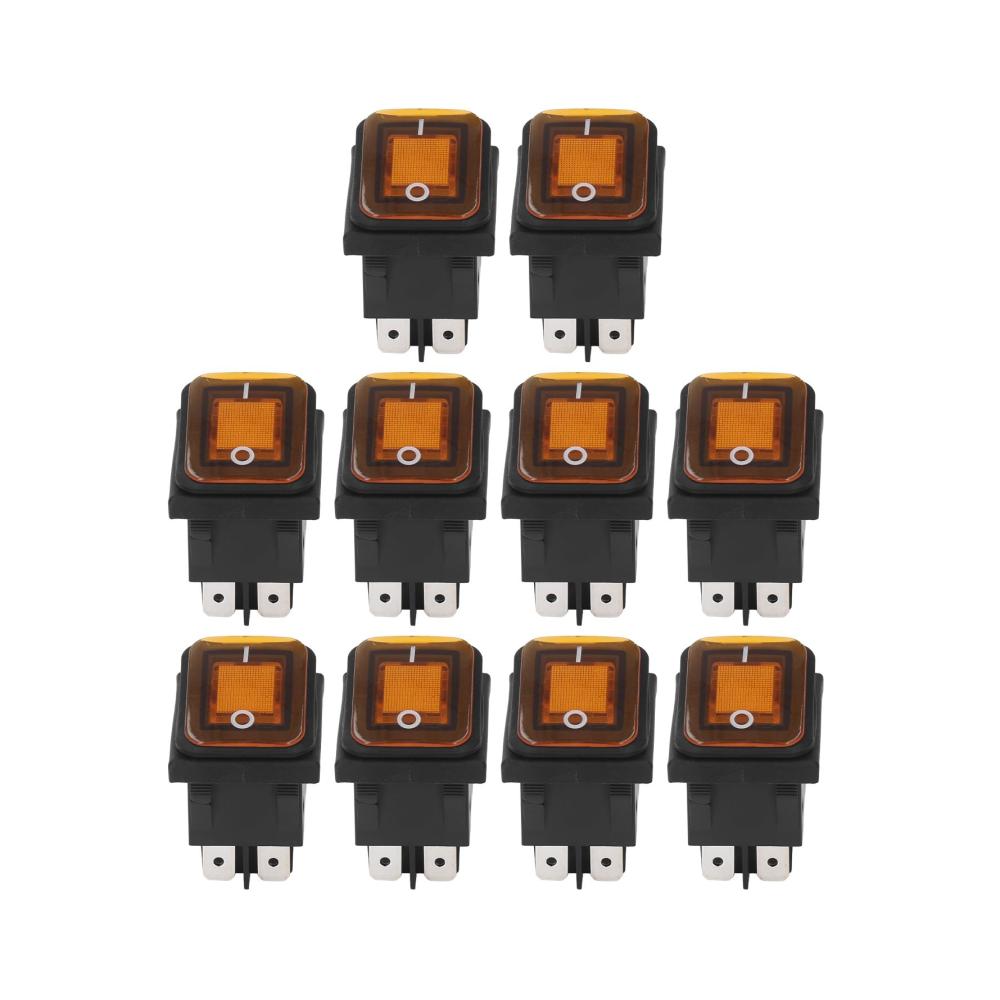 10er Pack Kippschalter 4-polig 30A 125V 250V - Wasserdicht IP55 Flammhemmend & Verschleißfest - Ideal für Autoumbau - Einfach zu bedienen & langlebig - Wippschalter