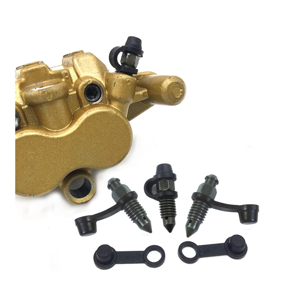 Hochwertige Bremssattel-Entlüftungsschrauben-Set | 15-teilig | Zinklegierung | Mit Nippel & Staubkappe | Perfekt für Motorrad & Fahrrad | M8 x 125mm | Robustes Armeegrün