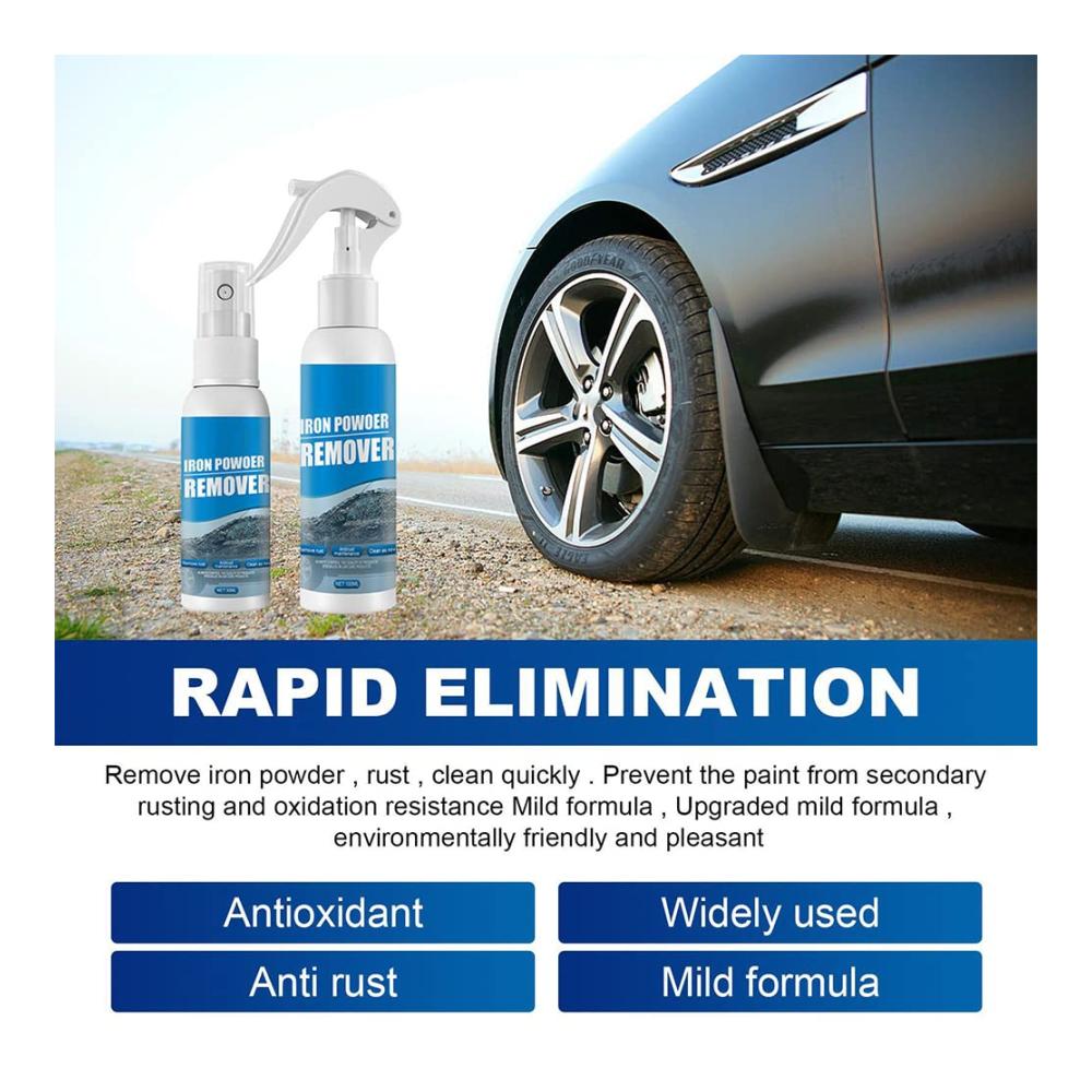 Effektiver Rostumwandler & Entferner Spray - OUHOE Iron Powder Removal für Auto Metallflächen & Chrom Lack - 100ml Sprühflasche für mühelose Reinigung & Schutz vor Korrosion (1 Stück