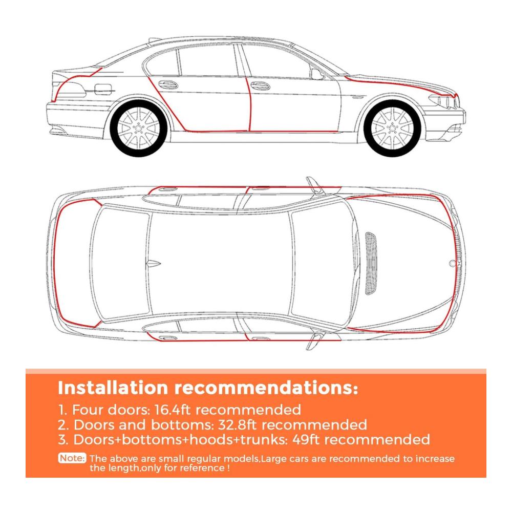 Premium Türkantenschoner für Autos | 3M U-Form Kantenschutz | Anti-Kollision | Passend für die meisten Fahrzeuge | Einfache Montage | Schützt Ihre Autotür | Schwarz