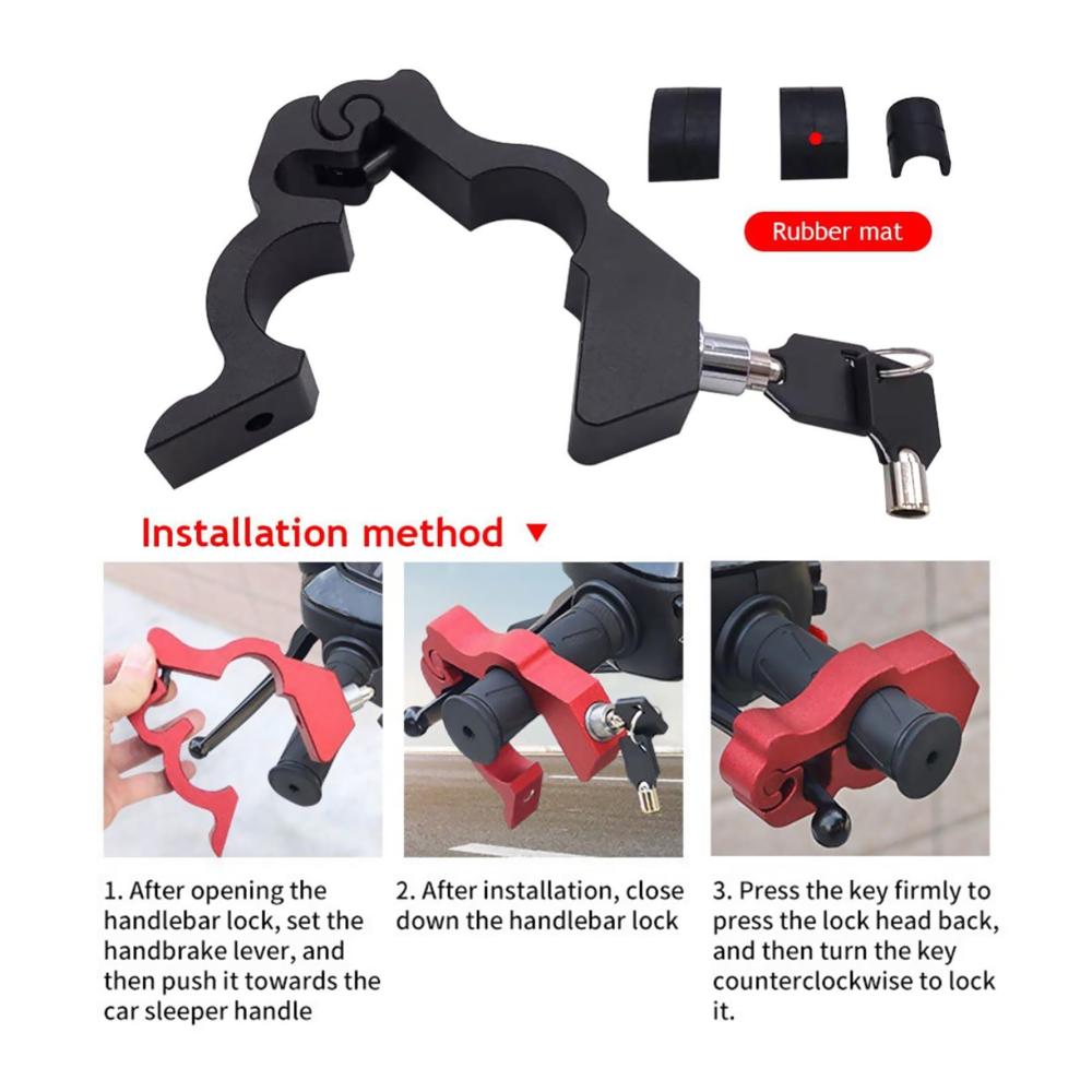 Sicherheitsschloss Diebstahlsicherung 2er-Set für Motorräder ATV Fahrräder Rollers - Universal Bremsscheibenschloss aus CNC-Aluminiumlegierung und legiertem Stahl (Schwarz/Silber
