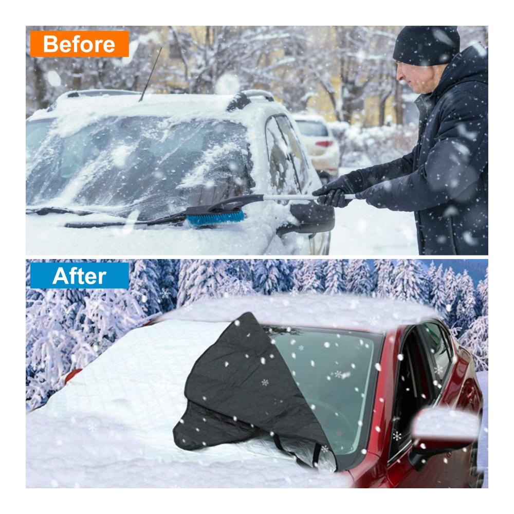 Eisschutzfolien Frontscheibenabdeckung Auto | Magnet Fixierung | Winterabdeckung gegen Frost Schnee UV-Strahlung & Sonne | Faltbar & Abnehmbar | 147x116cm | Opamoo