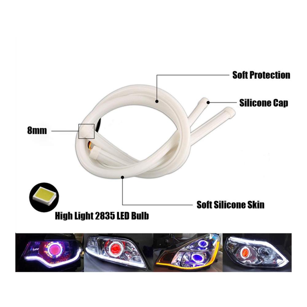 Ersetzen Sie Ihre alten Lichter mit Angel Eyes! 2x24 Flexible LED-Streifen in Weiß & Bernstein für DRL und Blinker. Verbessern Sie Ihren Look jetzt