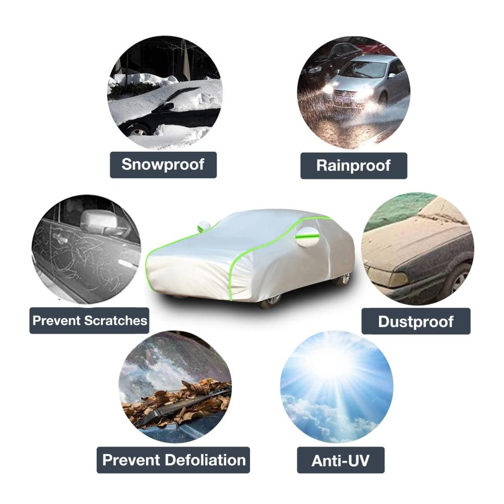Komplette Autoabdeckung für Hyundai Accent II Limousine (1999-2002) | Wasserdichter Regen-Schnee-beständiger UV-Schutz | Hochwertiges Oxford-Gewebe | Idealer Schutz für Ihren Kleinwagen