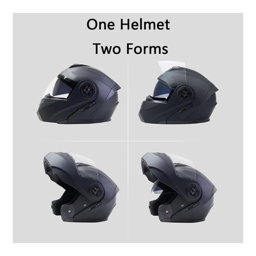 Entdecken Sie den ultimativen Komfort Klapphelm mit Bluetooth - ECE geprüfter Motorradhelm mit integriertem Bluetooth Anti-Fog-Doppelspiegel winddicht - Perfekter Full Face Helm für Motorrad und Roller - Unisex 55~62CM