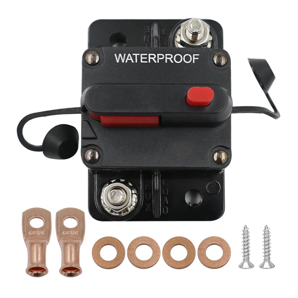 Wasserdichter Schutzschalter Leistungsschalter mit Sicherungshalter für Auto Marine Boot Bike - 50A Inline Fuse - Zuverlässiger Reset-Schalter für Auto-Radio und Stereo-Audio