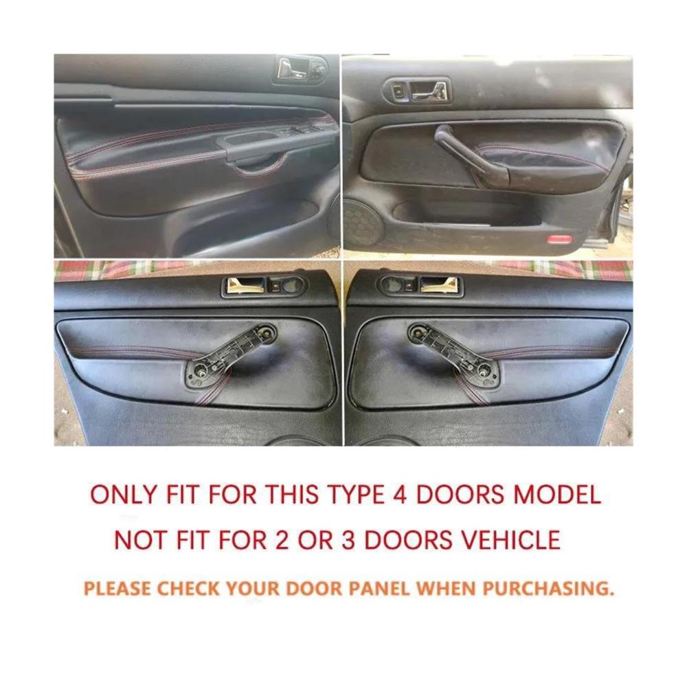 Erfrischen Sie Ihr Auto! Wildleder Türarmlehnenabdeckung für Go&lf 4 MK4 BO&ra Jet&TA 1998–2005. 4-teiliges Set mit blauer Linie. Stilvolles Auto-Styling für Ihren Komfort