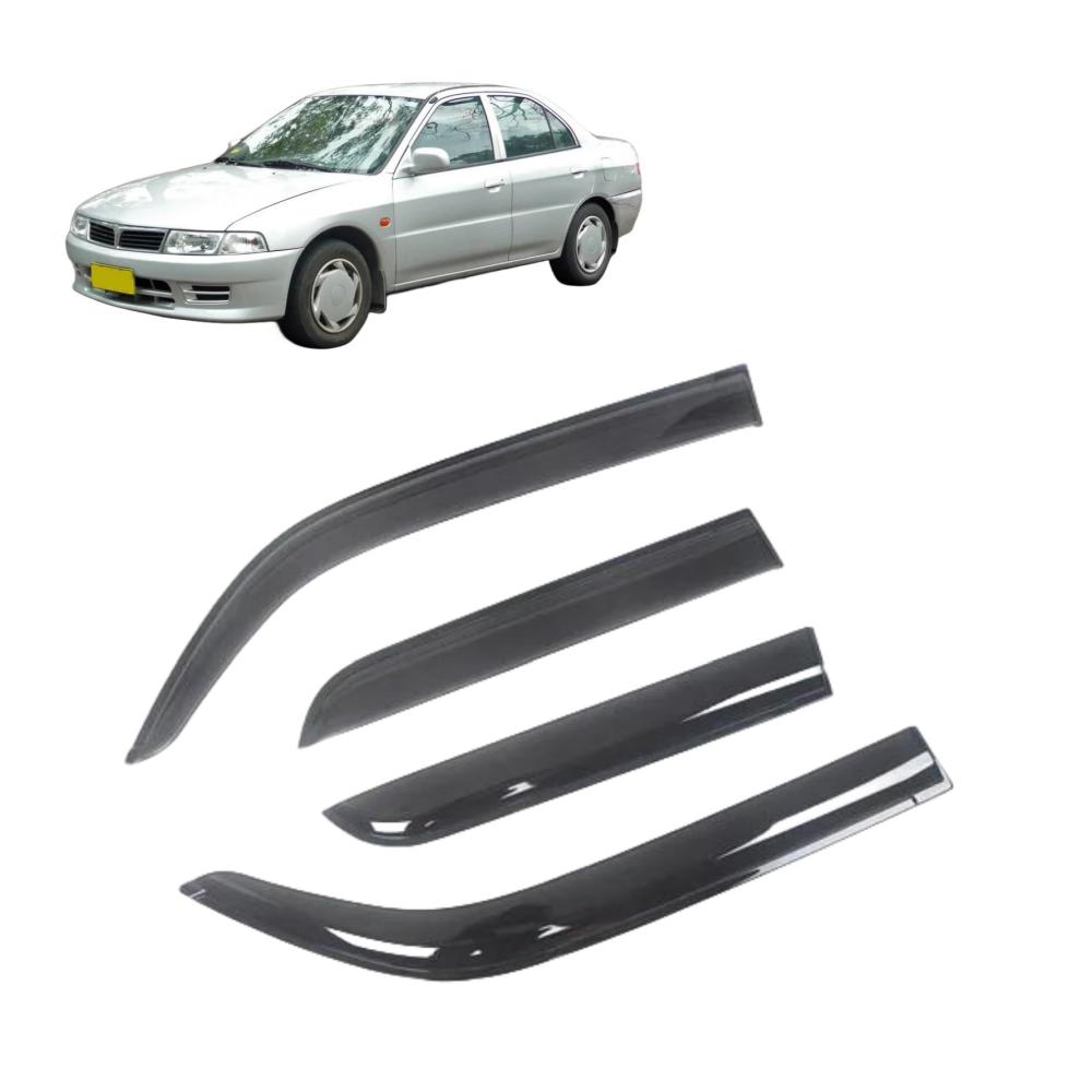 Auto Windabweiser Visier Sonnen- und Regenschutz für Mitsubishi Mirage 97–01 | Seitliche Fenster Deflektoren | Windschutz und Stil für Ihr Fahrzeug | Einfache Installation