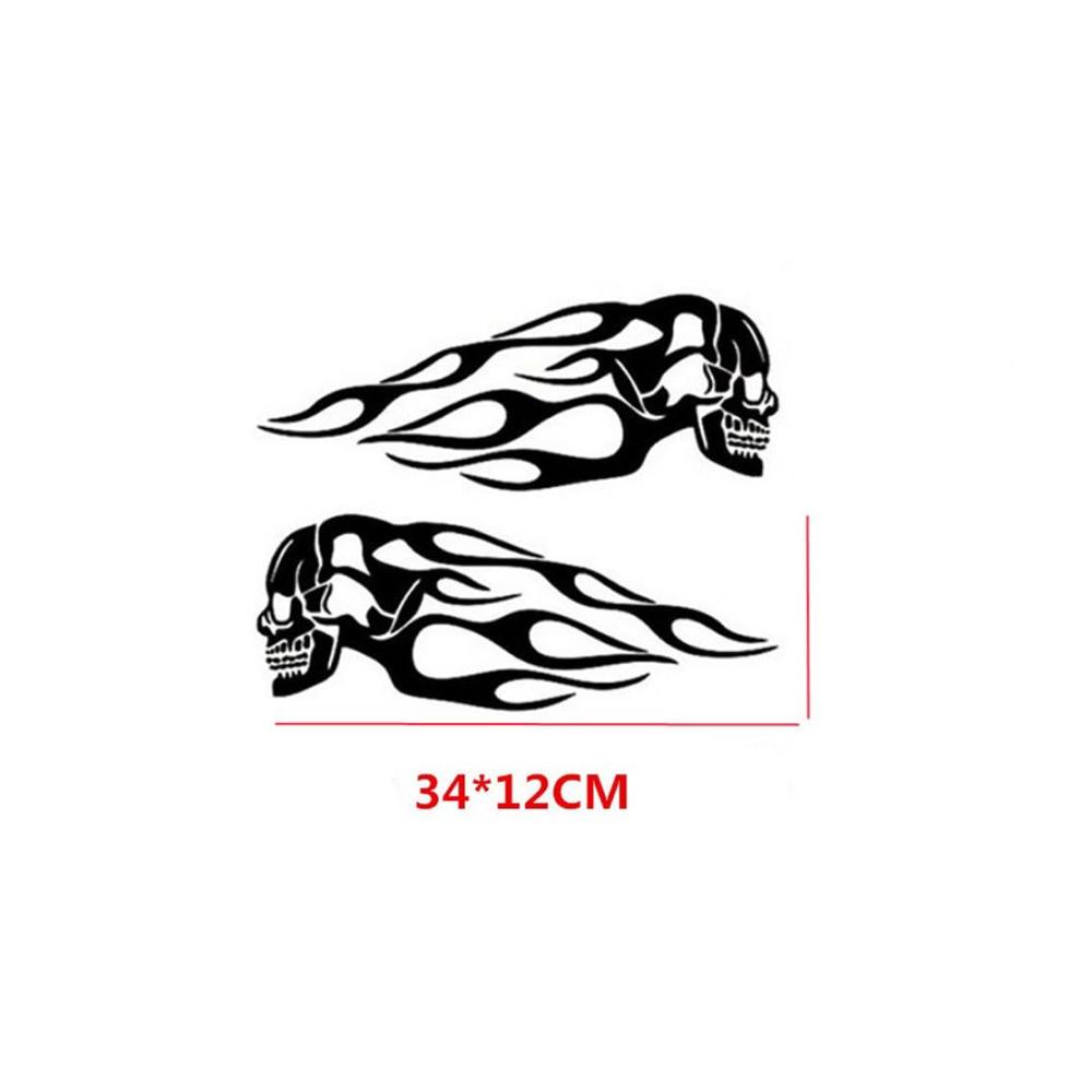 Tank Pads 2er-Set Universelle Dämon Schädel Motorrad Tankaufkleber – Wasserdicht für Suzuki Autos Motorräder Helme & mehr (Schwarz