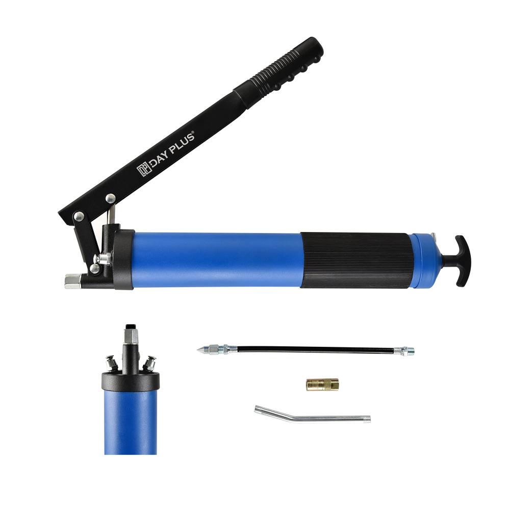 Hochleistungs-Handfettpresse 10000 PSI | Einhand-Bedienung | Aluminiumlegierung | 600cc Kapazität | Ideal für Bagger Landmaschinen & mehr | Schlauch & Hartrohr enthalten
