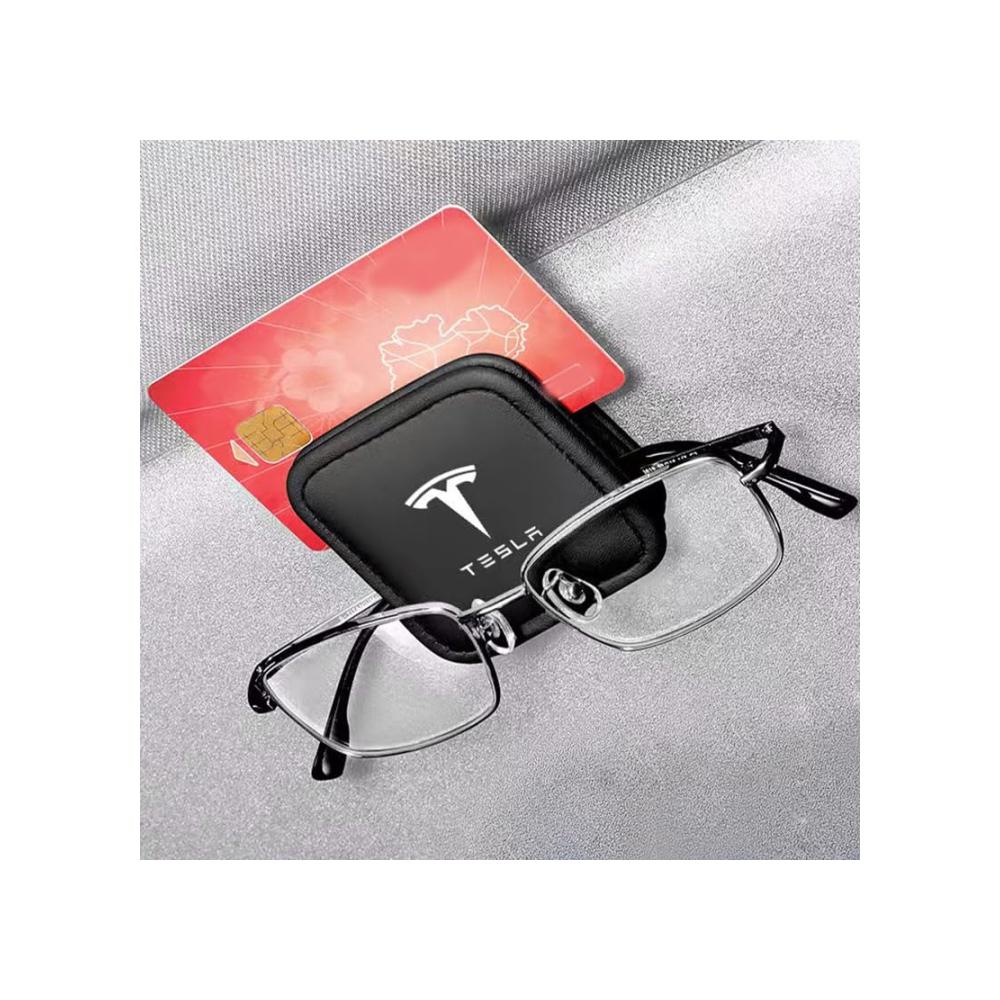 Hochwertiges Brillenetui für Tesla Model S 2012-2016 | Magnetischer Sonnenbrillenhalter aus kratzfestem Leder | Auto Visier Brille Halterung für Interieur Accessoires | Stilvoller Schutz für Ihre Brillen