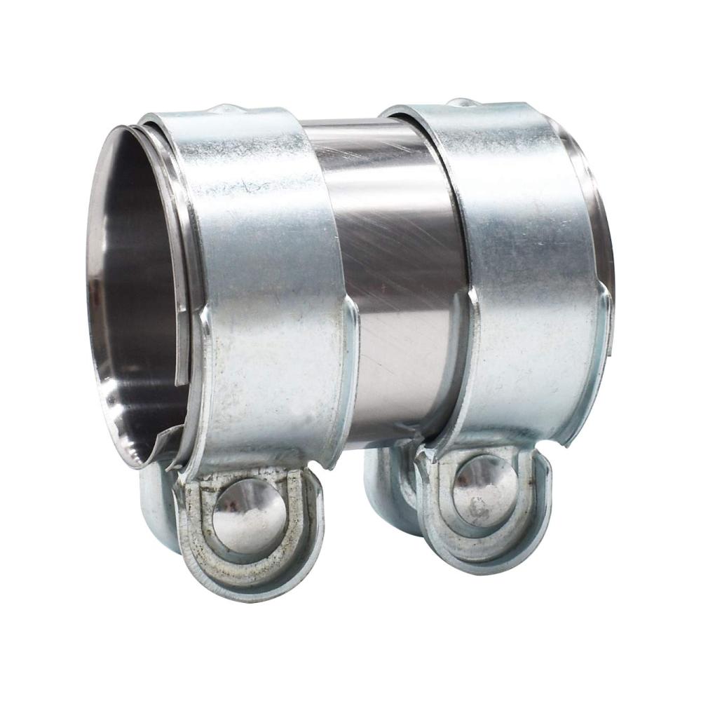 Hochwertige Edelstahl Auspuff Klemmen - Turbo Schalldämpfer Bandschelle für 2.5 Zoll Rohre - Doppelschelle für sichere Befestigung - Robuste Rohrverbinder für leistungsstarke Auspuffsysteme