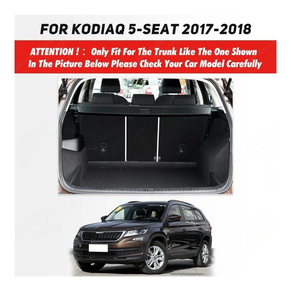 Hochwertige Auto Kofferraum Matte Schutzmatten - Idealer Cargo-Liner für Skoda Kodiaq 5-Sitzer 2017 2018 - Strapazierfähiges Material für umfassenden Schutz - Perfekte Passform und elegantes Design