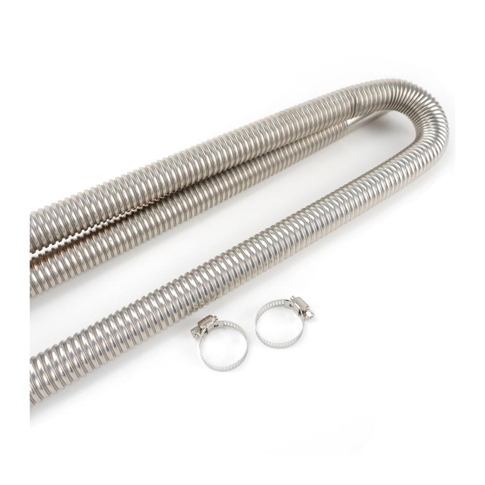 Sitzheizungen Deluxe 150 cm Edelstahl-Auspuffrohr & Gasentlüftungsschlauch für Autoheizung | Effiziente Wärme für kalte Fahrten | Silber Autoheizung