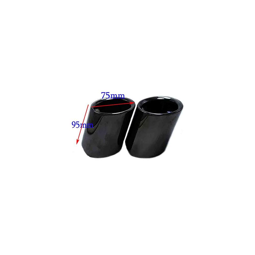 Auspuffblenden Auspuff Endrohr 1 Paar Edelstahl passend für BMW 5er F10 F11 F18 F07 E39 E60 E61 525i 528i 530i 535d 535i - Hochwertige Schalldämpfer-Spitzenabdeckungen in Schwarz