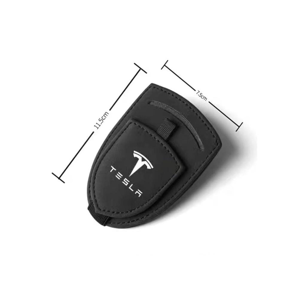 Brillenetuis SATUSA Auto Brillenhalter für Tesla Model 3 2017-2023 | Hochwertige Visier- und Sonnenbrillenhalterung | Magnetisch | Kratzfestes Leder | Praktisches Interieurzubehör