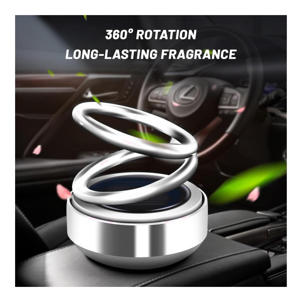 Genießen Sie frische Düfte überall - Aroma-Diffusoren Set Kinetische Heizung Mini 2 Stück für saubere Luft im Auto und unterwegs - Schwarz Silber