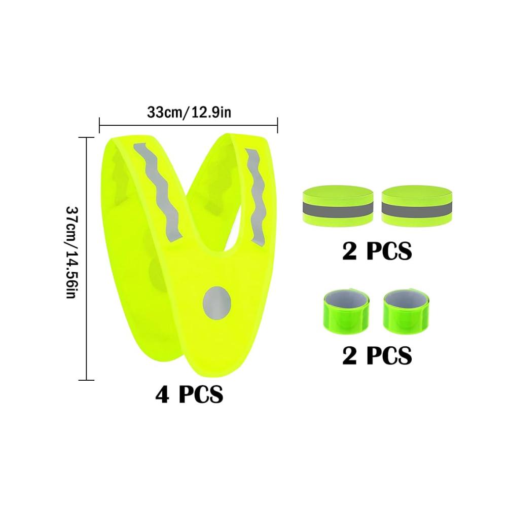 Sicherheitsweste Kinder 4er Pack - Leicht & Reflektierend - V-Form Design für Laufen und Radfahren - Warnwesten für maximale Sichtbarkeit
