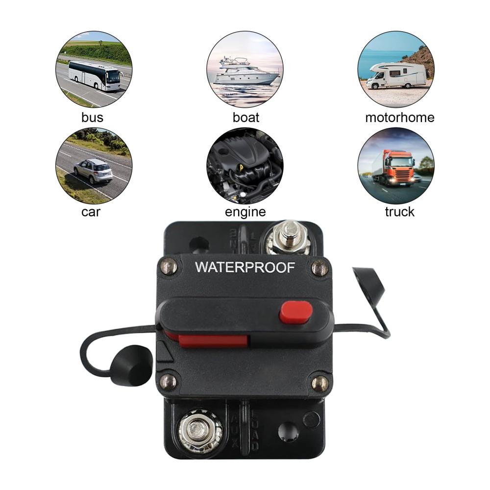 Wasserdichter Schutzschalter Leistungsschalter mit Sicherungshalter für Auto Marine Boot Bike - 50A Inline Fuse - Zuverlässiger Reset-Schalter für Auto-Radio und Stereo-Audio