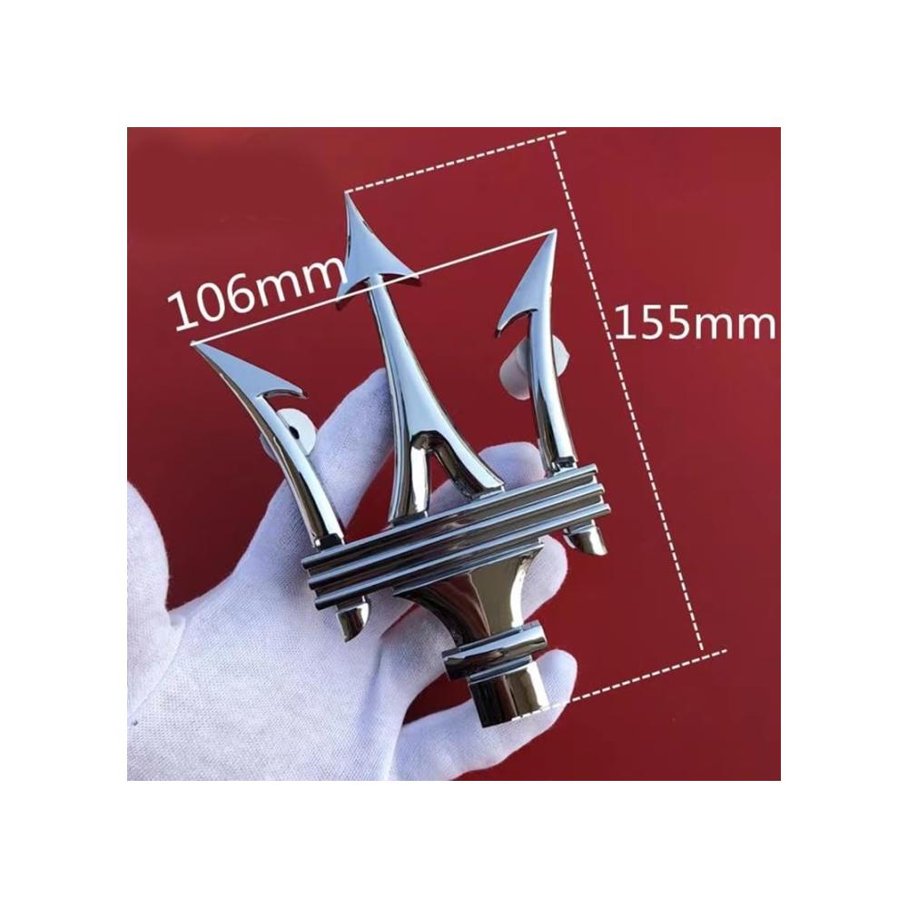 Erhöhen Sie den Glanz Ihres Maserati GranCabrio! Hochwertiges Auto Emblem 2016-2018. Wasserdichter Metallsticker für Motorhaube und Kofferraum. Stilvolles Dekor und langlebiges Zubehör