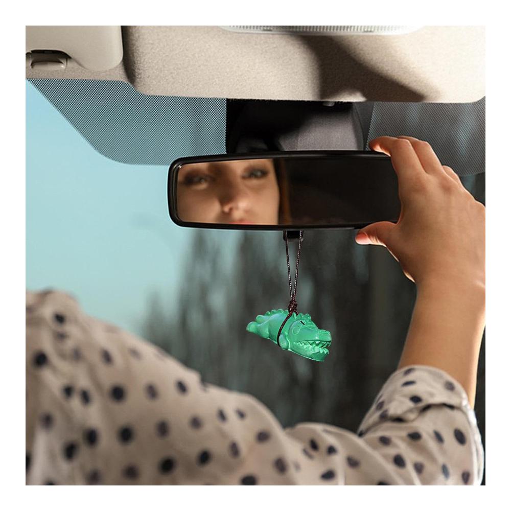 Erhöhen Sie den Charme Ihres Autos! Krokodil-Auto-Anhänger für den Innenspiegel | Lustiges Cartoon-Ornament - Handgefertigtes Hängezubehör für einzigartige Auto-Spiegeldekoration
