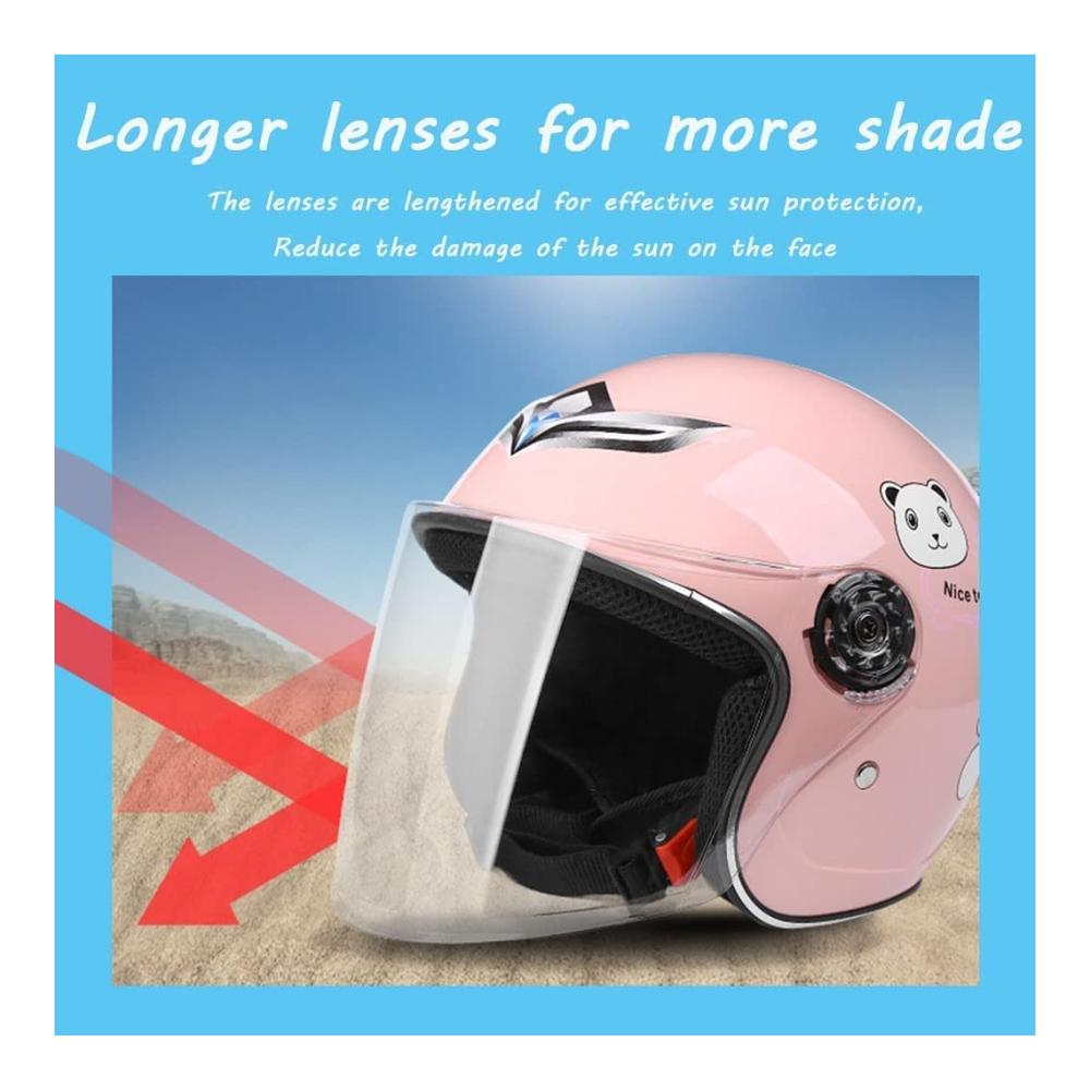 Top-Qualität 3/4 Kinder-Motorrad-Halbhelm | DOT/ECE-Zugelassen | Stylischer Jethelm für Jugendliche | Motorradhelme mit Sonnenblende | Ideal für Sommer | Straßenrollerhelm | H 52-55CM