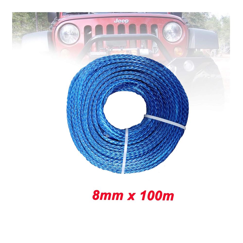 Hochwertiges Abschleppseil 8mm x 100m Schwarz – Synthetisches Winch Line Faserseil für 4WD ATV UTV & Bootsgewinnung – Offroad-Einsatzbereit! Schnelle und sichere Bergung