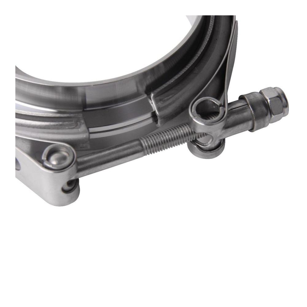 Hochwertiges 3-Zoll Edelstahl V-Band Auspuffklammer-Kit für Turbo und Wastegate Flanschen - Universale Passform 76MM Hülse inklusive