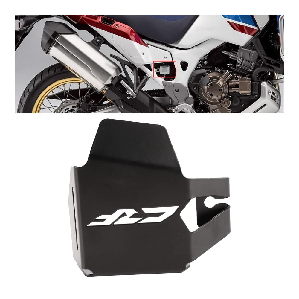 Hochwertige Edelstahl-Bremsbehälter Abdeckung für CRF1000L & CRF1100L Africa Twin | Schützen Sie Ihre hintere Bremsflüssigkeitsbehälter mit Stil | Passend für Leitungen & Schläuche