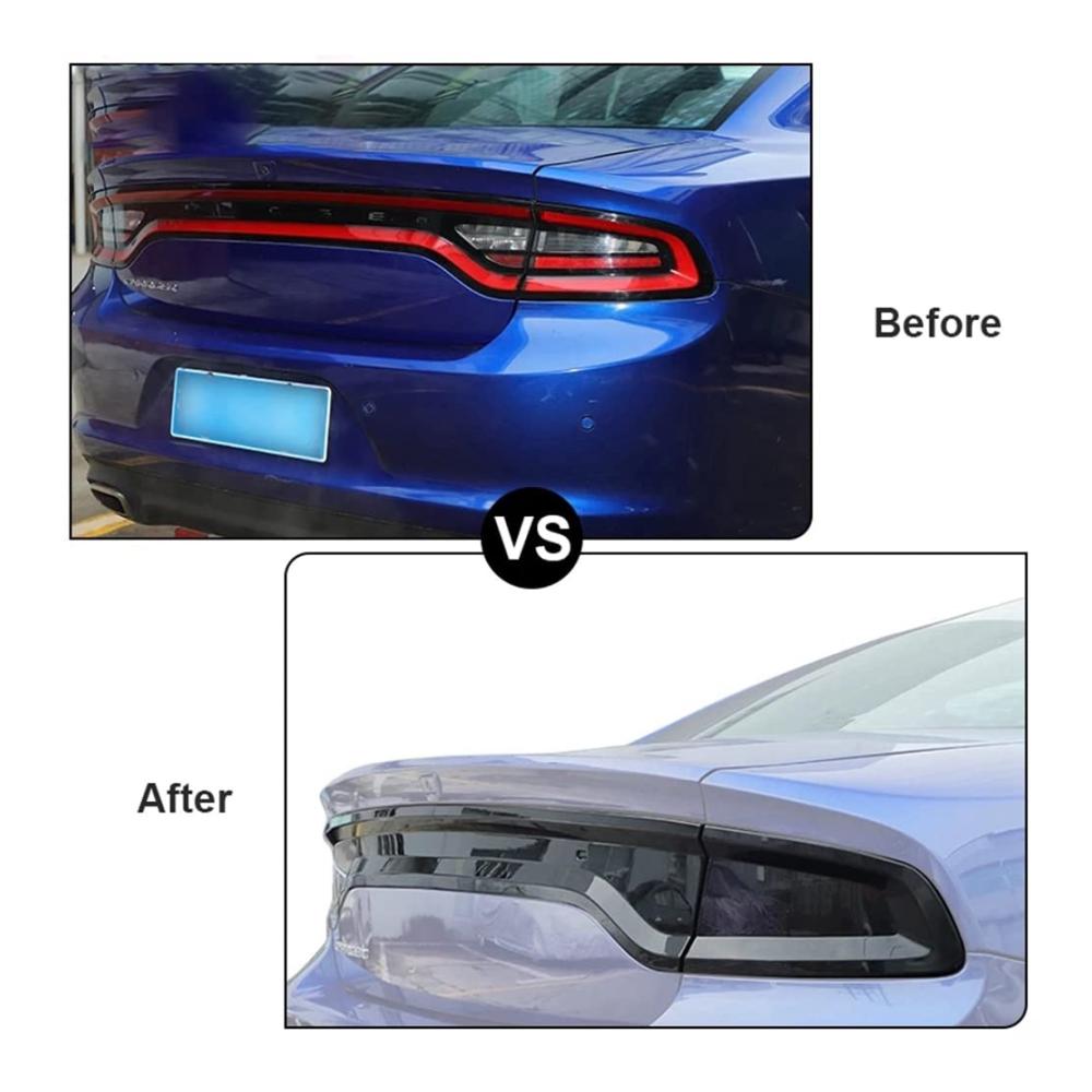 2 Paar Hochwertige Schwarze Scheinwerferblenden - Verbessern Sie das Aussehen Ihres Fahrzeugs! Passend für Charger 2015-2020 - Einfache Installation
