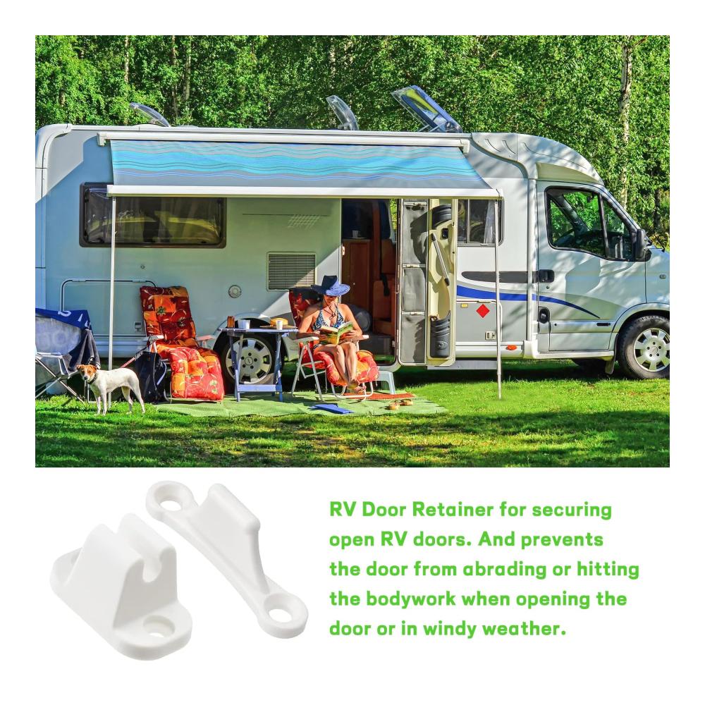 Hochwertige Schlösser für Wohnwagen 4er Set Türfeststeller inkl. Schrauben | Robuste Türhalter perfekt für Wohnmobil Boot & mehr | Zuverlässige Türstopper in Weiß