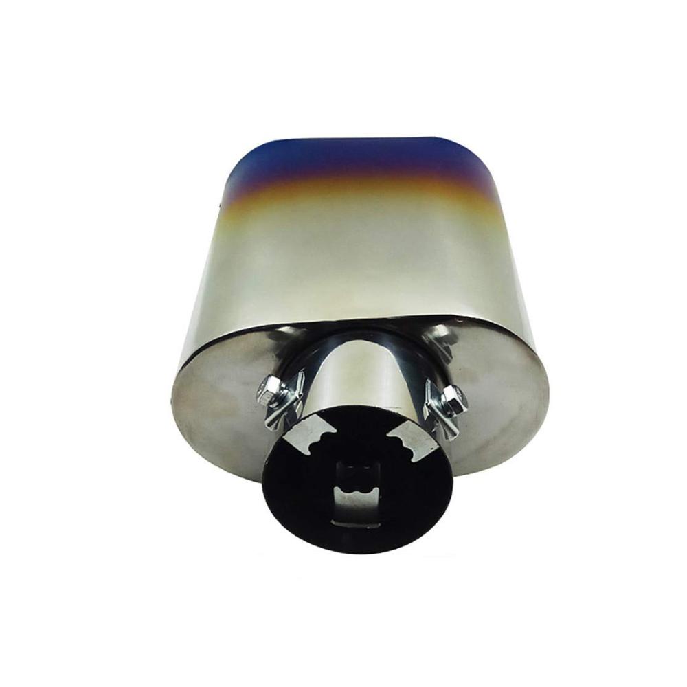Premium Auspuffblende für mehr Fahrspaß | Universale Auto Auspuffspitzen | Turbo Whistle | Doppelt | Schalldämpfer | Silber 63mm | Verbessern Sie den Sound