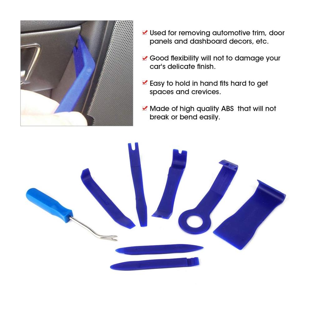 Professionelles Auto Trim Removal Tool Set – 8-teiliges Kit für einfache Demontage von Autoinnenverkleidungen ideal für Reparatur und Navigation. Kreuzschlüssel-Instrumente inklusive