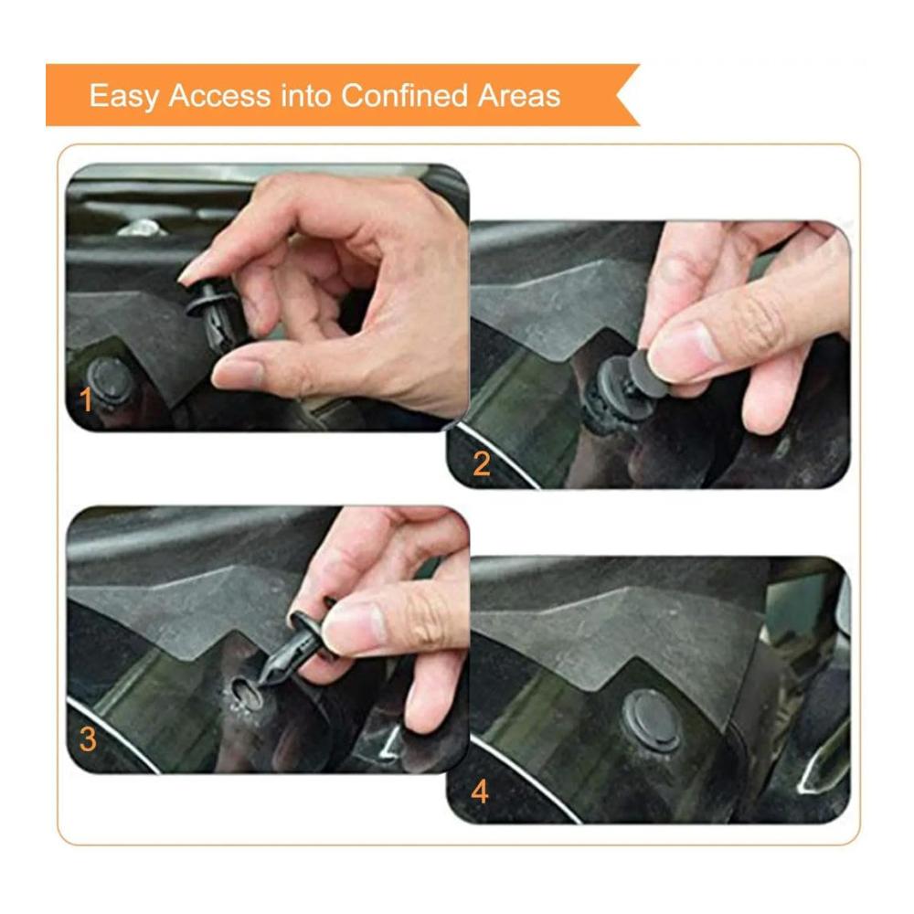 100 Stück Auto 8mm Loch Kunststoff Nieten Verschluss Push Clip Schwarz Kleinteile Set für Auto Türverkleidung - Einfache Montage Robust und Zuverlässig