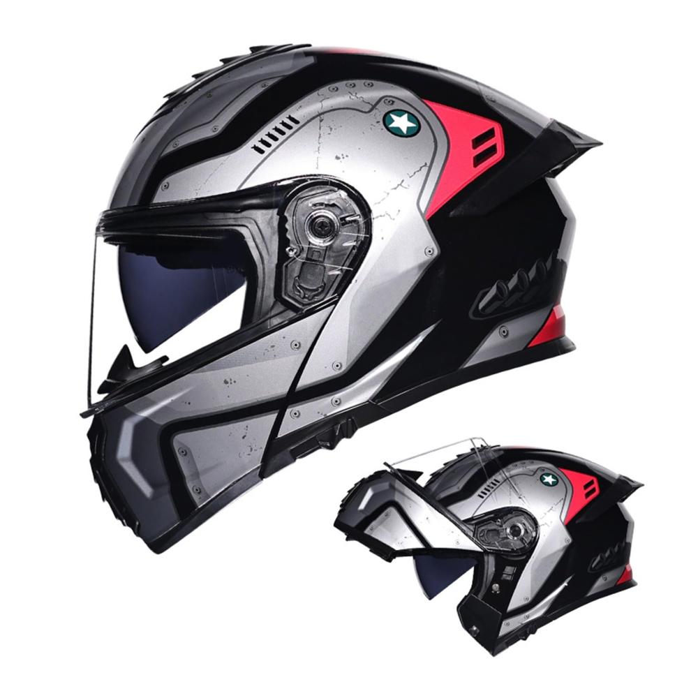 Integralhelme Leichte Modulare Doppelvisier-Helme für Motorradfahrer | DOT/ECE-Zertifiziert | Hochklappbar und Vielseitig | Unisex-Design für maximale Sicherheit und Komfort