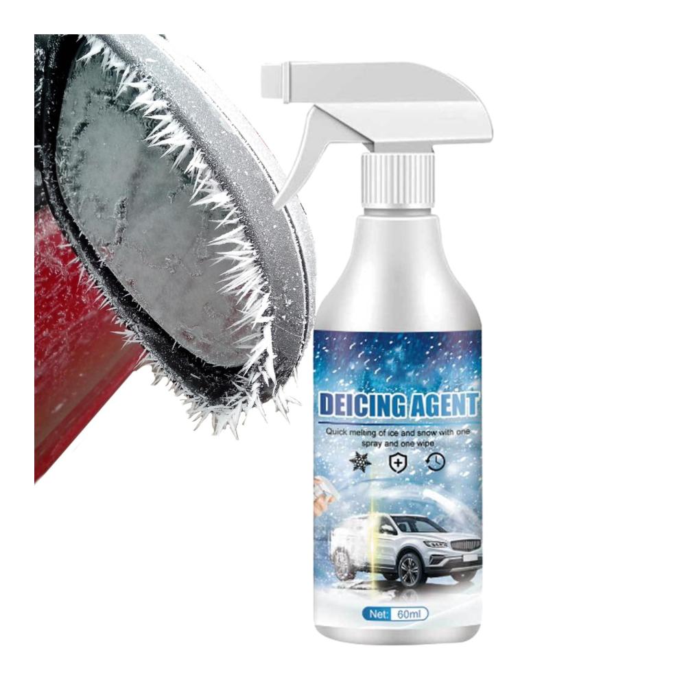 Agner Fenster Enteisungsspray 60ml | Leistungsstarker Schnell Schmelzender Scheibenenteiser | Autofensterreiniger | Schmilzt Sofort Eis Auf Schlosslöchern Auspuffrohr Rückspiegeln & Scheinwerfern