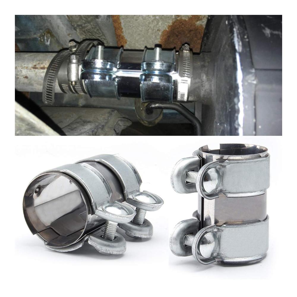 Hochwertige Edelstahl Auspuff Klemmen - Turbo Schalldämpfer Bandschelle für 2.5 Zoll Rohre - Doppelschelle für sichere Befestigung - Robuste Rohrverbinder für leistungsstarke Auspuffsysteme