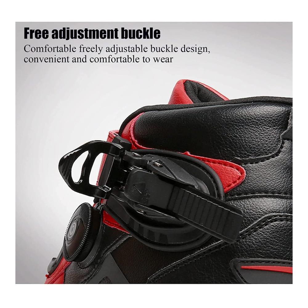 Entdecken Sie die ultimativen wasserdichten Herren-Motorradstiefel - Red-45EU | Bequeme Knöchelschuhe für Renn- und Tourenfahrer | Premium-Sportschuh für Motorradfahrer