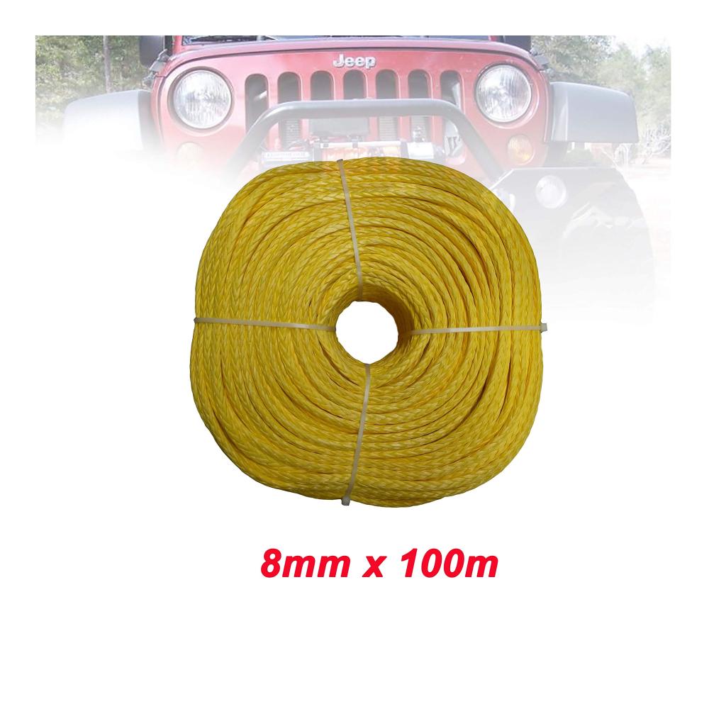 Hochwertiges Abschleppseil 8mm x 100m Schwarz – Synthetisches Winch Line Faserseil für 4WD ATV UTV & Bootsgewinnung – Offroad-Einsatzbereit! Schnelle und sichere Bergung