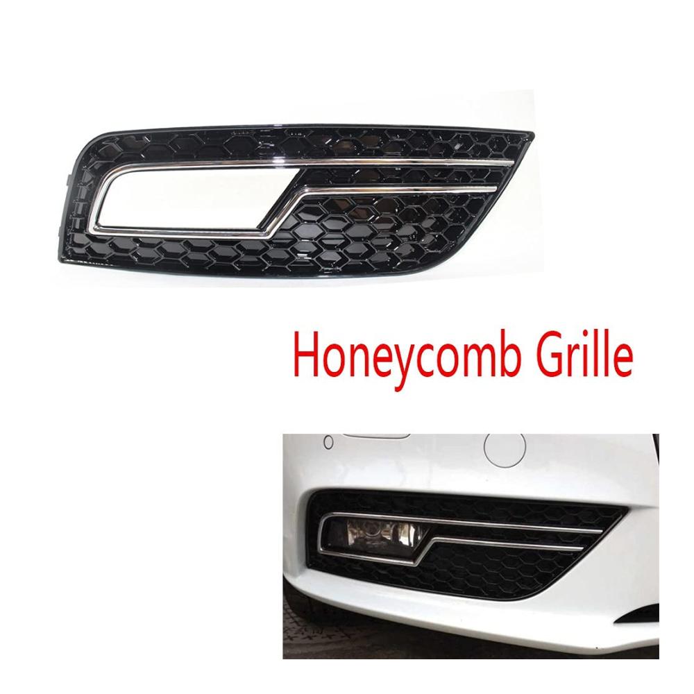 1 Paar Front- & Kühlergrille für Audi A4 B8.5 2012-2015 - Schwarze Wabengitter Scheinwerfer Grill Abdeckungen - Upgrade für S4 RS4 A4LB9 - Hochwertige Verarbeitung für einen dynamischen Look
