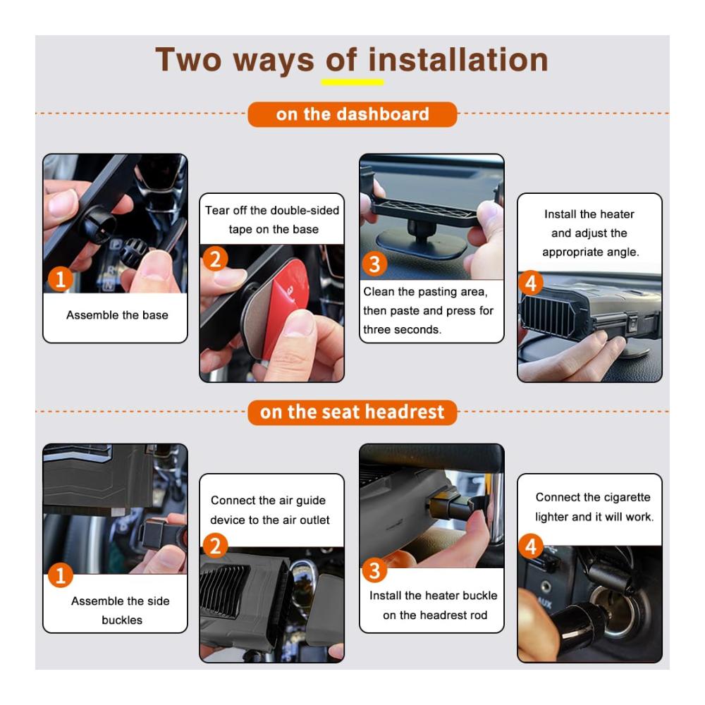Enteisung schnell und einfach Türschlossenteiser 4-in-1 für Auto! Heizlüfter Sitzheizung Luftreiniger & Kühlventilator - Perfekt für Winterfahrten. Sorgenfrei durch klare Sicht