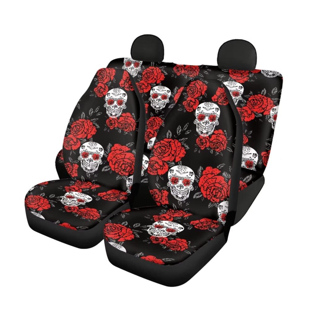 Rot geblümt Totenkopf