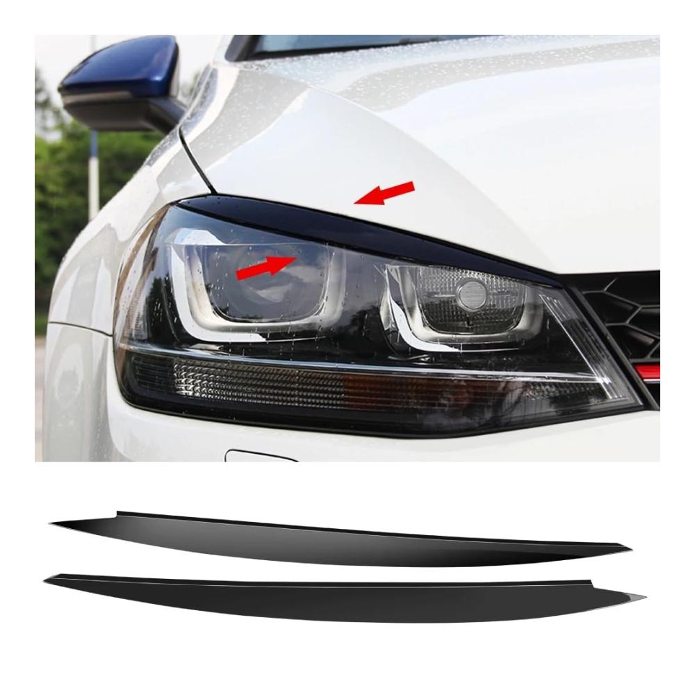 Stilvoller Schutz Schwarz Scheinwerfer Trim für VW Golf 7 Mk7 GTI - Hochwertige Abdeckungen für eine individuelle Auto-Dekoration
