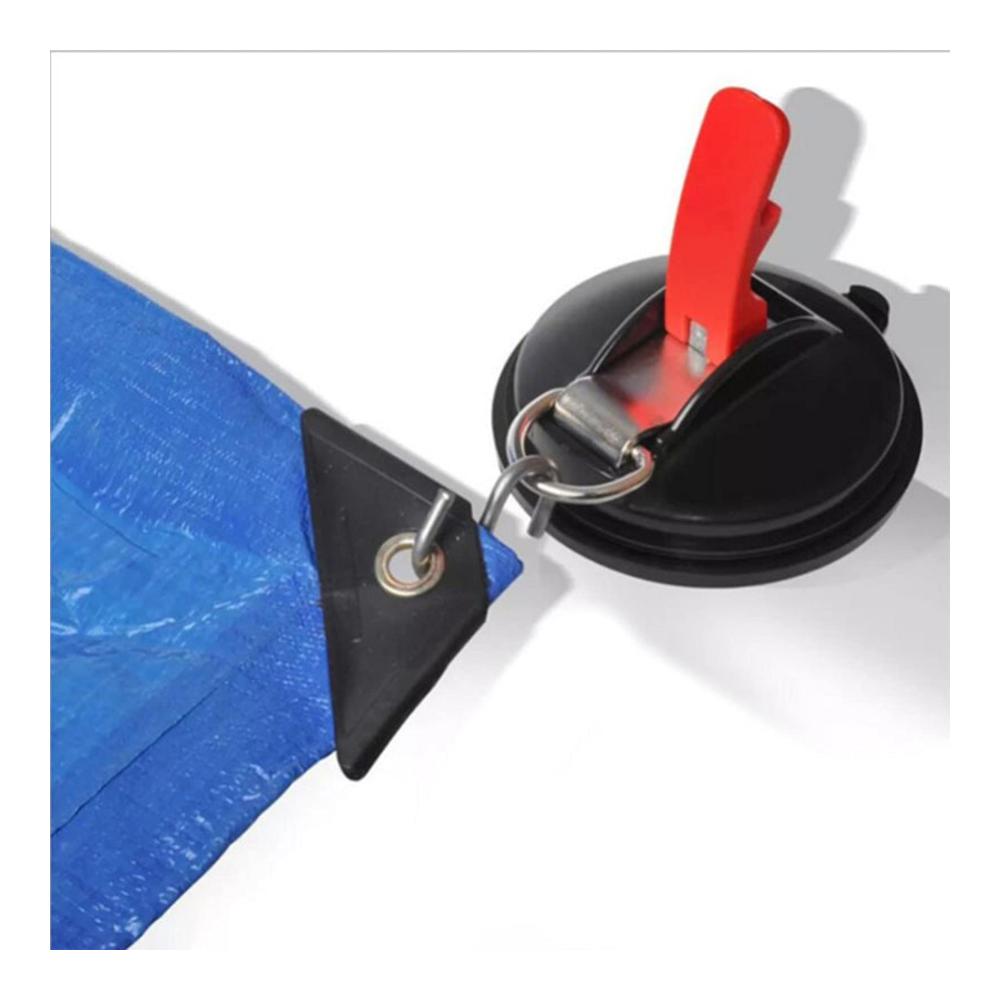 Multifunktionales Zubehör-Set 2er-Pack Saugnäpfe mit 4 S-Haken für Camping Auto Haushalt. Ideal für Halterung Spanner Planen & Zelte