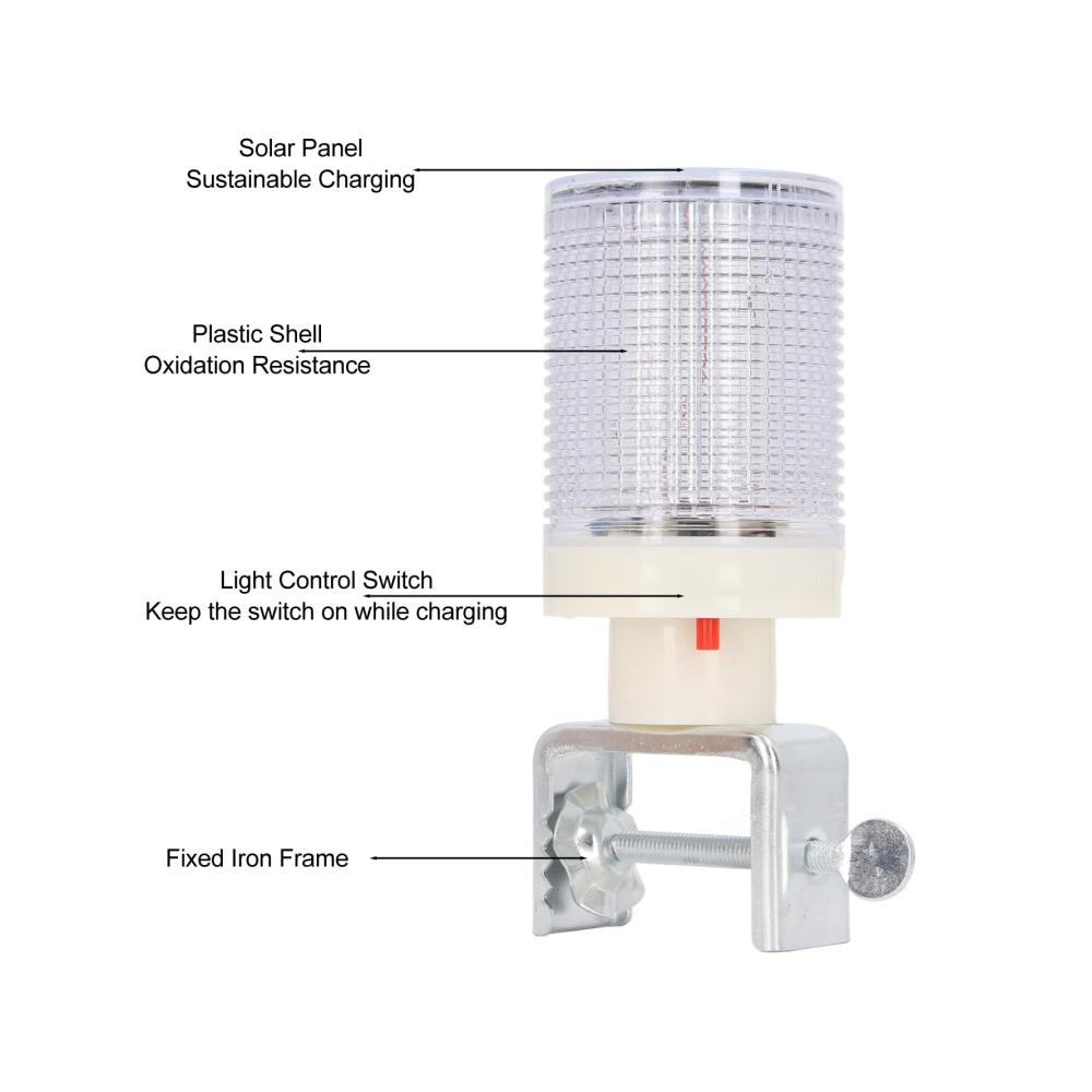 LED Solar Blitzlicht Warnlampe | Hohe Helligkeit | Blinkender Alarm | Innenbeleuchtung | Rotes & Blaues Warnlicht | Solarpanel-betrieben | Gute Warnung | Auto Garage Haus