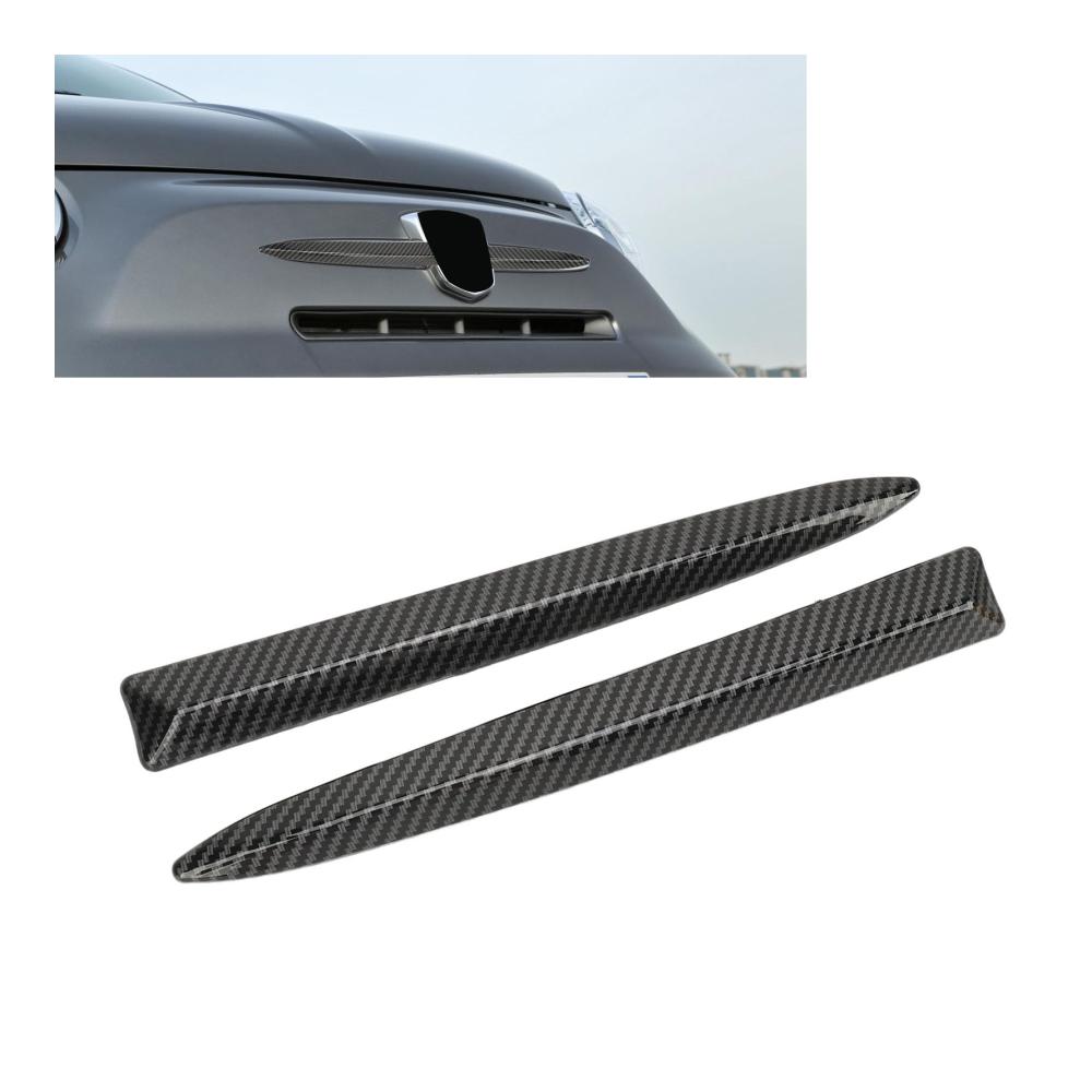 Hochwertige ABS-Carbon-Front- & Kühlergrille 1 Paar Obere Zierleiste für Vordere Stoßstange | Stilvolles Upgrade für Fiat 500 2007–2015 | Verbesserte Ästhetik & Luftzufuhr
